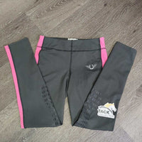 JUNIORS Euro Seat Riding Tight Breeches, Pull On *gc/fair, faded, mnr snags, knee rubs, small holes, seam rubs & frayed stitching, faded tag
