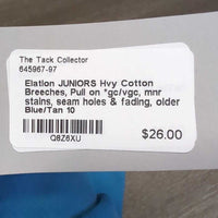 JUNIORS Hvy Cotton Breeches, Pull on *gc/vgc, mnr stains, seam holes & fading, older
