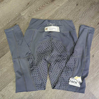 Light Fleece Full Seat Sticky Riding Tight Breeches, Pull On *gc/fair, v.rubbed & frayed seams, rubs, pilly, unstitched waist, cracking logos

