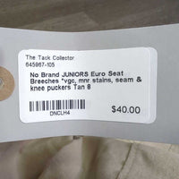 JUNIORS Euro Seat Breeches *vgc, mnr stains, seam & knee puckers
