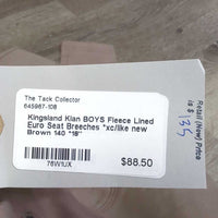 BOYS Fleece Lined Euro Seat Breeches *xc/like new
