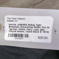 JUNIORS Riding Tight Breeches, Drawstring Waist, Pull On *gc/fair, stains, hairy, rubs, pills, frayed seams, faded
