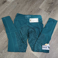 Fleece Lined Sticky Full Seat Riding Tight Breeches, Pull On *gc, seam rubs/frays, threads, pills, dry stickies, hairy, cracking logos, hairyt
