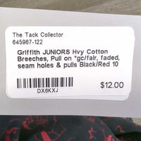 JUNIORS Hvy Cotton Breeches, Pull on *gc/fair, faded, seam holes & pulls
