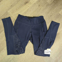 Fleece Lined Full Seat Sticky Riding Tight Breeches, Pull on *gc/fair, puckers, v.frayed & rubbed seams, hair, cracking logos, rubs, pills
