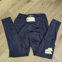 Fleece Lined Full Seat Sticky Riding Tight Breeches, Pull on *gc/fair, puckers, v.frayed & rubbed seams, hair, cracking logos, rubs, pills
