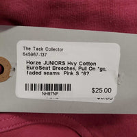 JUNIORS Hvy Cotton EuroSeat Breeches, Pull On *gc, faded seams
