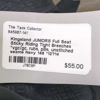 JUNIORS Full Seat Sticky Riding Tight Breeches *vgc/gc, rubs, pills, unstitched seams
