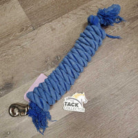Thick Long Cotton Lead Rope, Bull Snap *gc/fair, clean, faded, stains, loose threads & snags, v.weak/undone @ snap
