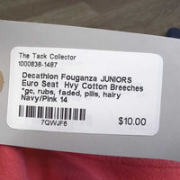 JUNIORS Euro Seat Hvy Cotton Breeches *gc, rubs, faded, pills, hairy

