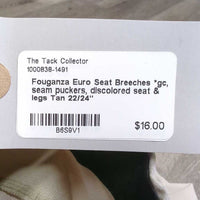 Euro Seat Breeches *gc, seam puckers, discolored seat & legs
