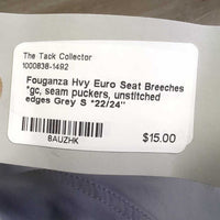 Hvy Euro Seat Breeches *gc, seam puckers, unstitched edges
