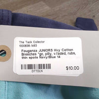 JUNIORS Hvy Cotton Breeches *gc, pilly, v.faded, rubs, thin spots
