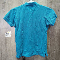 JUNIORS SS Polo Shirt, 1/4 button *gc, faded seams, collar stains

