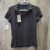 JUNIORS SS Polo Shirt, 1/4 button *gc, fair, hairy, faded, pills, rubs
