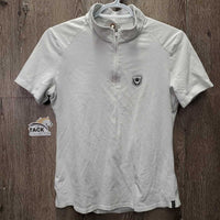 SS Show Shirt, 1/4 zip up *gc, dingy, rubs, seam puckers, pills
