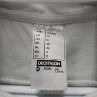 SS Show Shirt, 1/4 zip up *gc, dingy, rubs, seam puckers, pills
