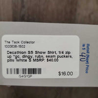 SS Show Shirt, 1/4 zip up *gc, dingy, rubs, seam puckers, pills
