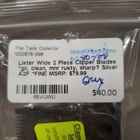 Wide 2 Piece Clipper Blades *gc, clean, mnr rusty, sharp?
