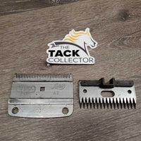 Wide 2 Piece Clipper Blades, case *gc, clean, mnr rusty, sharp?