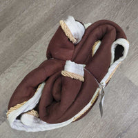 Fleece Lined Microsuede Keyhole Quarter Sheet *vgc, clean, hair, puckers, curled edges, mnr clumpy, sunbleach, 0 tail
