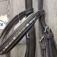 Rsd/FS Padded Thick Soft Bridle, Bling Browband, Rsd/FS Rubber Reins *gc, clean & dirty, film, rubs, faded, scrapes, dry, stiff, mismatched
