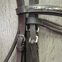 Rsd/FS Padded Thick Soft Bridle, Bling Browband, Rsd/FS Rubber Reins *gc, clean & dirty, film, rubs, faded, scrapes, dry, stiff, mismatched
