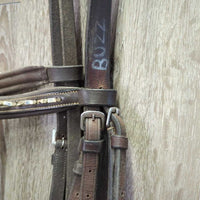 Rsd/FS Padded Thick Soft Bridle, Bling Browband, Rsd/FS Rubber Reins *gc, clean & dirty, film, rubs, faded, scrapes, dry, stiff, mismatched
