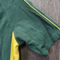 SS Polo Shirt, 1/4 Button Up *gc, hairy, older, faded edges, thread
