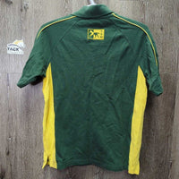 SS Polo Shirt, 1/4 Button Up *gc, hairy, older, faded edges, thread
