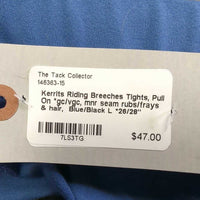 Riding Breeches Tights, Pull On *gc/vgc, mnr seam rubs/frays & hair

