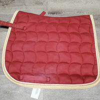 Quilt Dressage Saddle Pad, x2 piping *gc/fair, holey edges, pilly, rubs, mnr faded, hair, stains, threads
