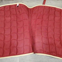 Quilt Dressage Saddle Pad, x2 piping *gc/fair, holey edges, pilly, rubs, mnr faded, hair, stains, threads
