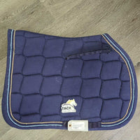 Quilt Jumper Saddle Pad, x2 piping *gc, clean, v.faded, rubs, pills snags, threads, undone stitching, frays
