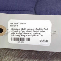Quilt Jumper Saddle Pad, x2 piping *gc, clean, v.faded, rubs, pills snags, threads, undone stitching, frays
