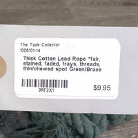 Thick Cotton Lead Rope *fair, stained, faded, frays, threads, thin/chewed spot
