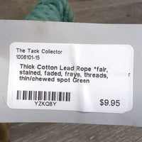 Thick Cotton Lead Rope *fair, stained, faded, frays, threads, thin/chewed spot
