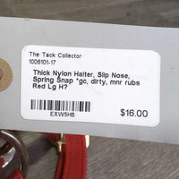 Thick Nylon Halter, Slip Nose, Spring Snap *gc, dirty, mnr rubs
