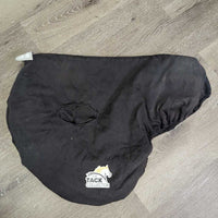 Cotton Fleece Lined Jump Saddle Cover *gc, clean, faded, hair, sm holes

