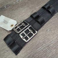 Narrow Cotton Web & Nylon Web Short - Dressage Girth *gc, rubs, hairy, film, faded, snags, older, mnr rust
