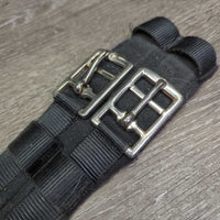 Narrow Cotton Web & Nylon Web Short - Dressage Girth *gc, rubs, hairy, film, faded, snags, older, mnr rust
