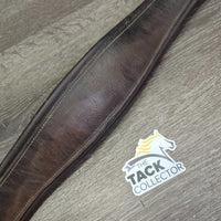 Padded Leather Girth, els *gc/fair, older, clean, torn els, faded, rubs, hairy seams, older, dry, stiff
