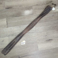 Padded Leather Girth, els *gc/fair, older, clean, torn els, faded, rubs, hairy seams, older, dry, stiff
