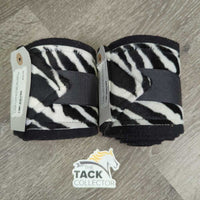 2 ZEBRA Fleece Polos *gc, clean, clumpy, hairy, linty
