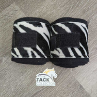 2 ZEBRA Fleece Polos *gc, clean, clumpy, hairy, linty
