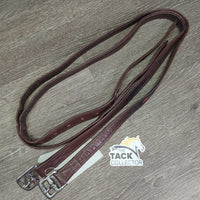 Pr Nylon Lined Stirrup Leathers *fair/gc, threads, rubs, creases, stiff, v.rubbed, holes, stains
