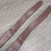 Pr Nylon Lined Stirrup Leathers *fair/gc, threads, rubs, creases, stiff, v.rubbed, holes, stains
