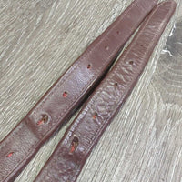 Pr Nylon Lined Stirrup Leathers *fair/gc, threads, rubs, creases, stiff, v.rubbed, holes, stains

