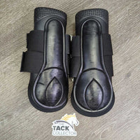 Stiff Closed Boots, velcro *vgc, clean, mnr hairy velcro, scrapes & scuffs
