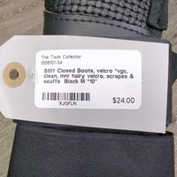 Stiff Closed Boots, velcro *vgc, clean, mnr hairy velcro, scrapes & scuffs
